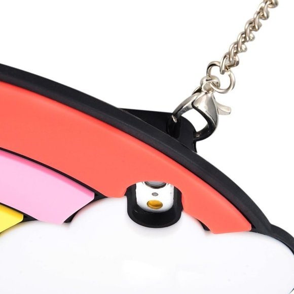 Iphone 7 Plus/ 8 Plus 3D Silicone Rainbow Clouds Case w/ Metal Detachable Chain - Picture 5 of 5